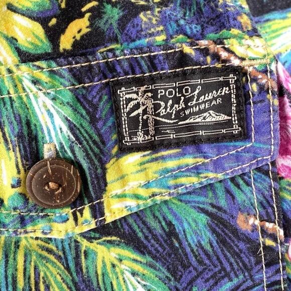 Polo Ralph Lauren Tropical Print Flamingo Swim Trunks Size Medium - Picture 3 of 7